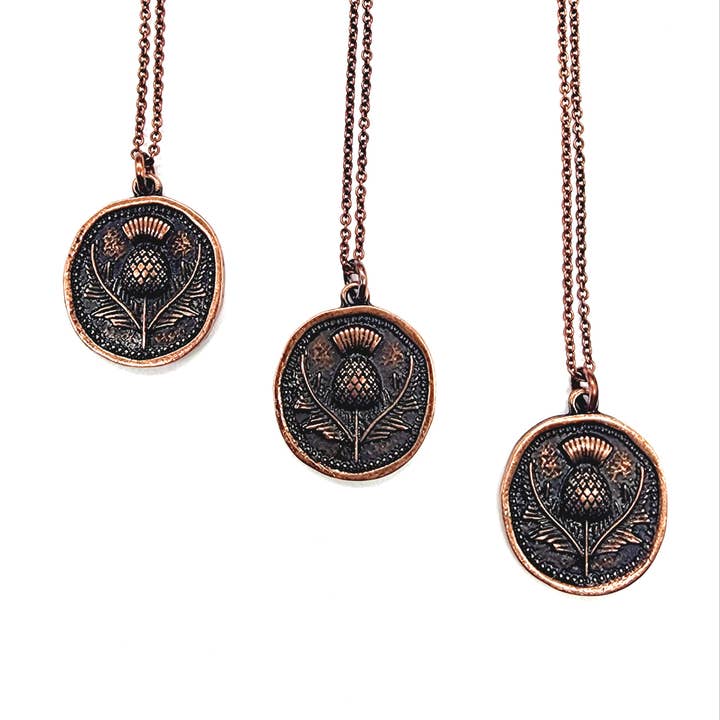 MergingMetals - Wholesale Pendant/Charm Necklace - Thistle Necklace - Antique Copper