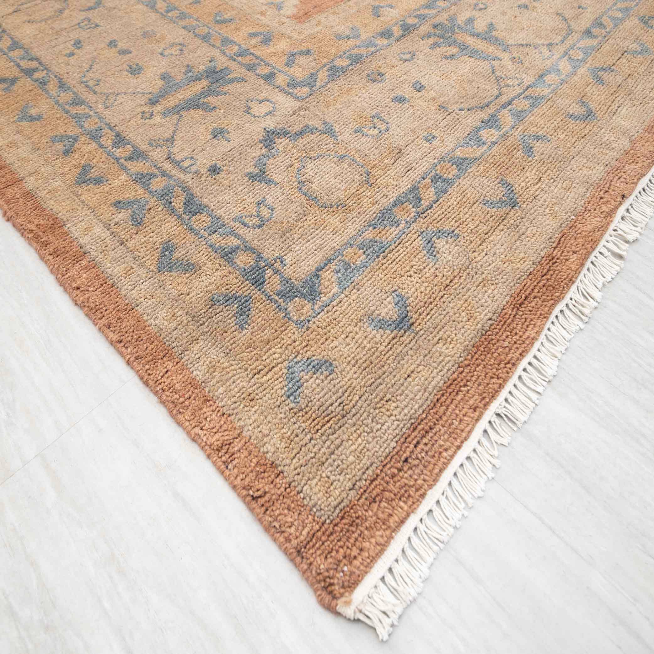 Aesthetic Homes LLC - Vendita all'ingrosso Tappeto - Tappeto Oushak in Lana Ruggine Tan Annodato a Mano Lana Morbida SE-1066