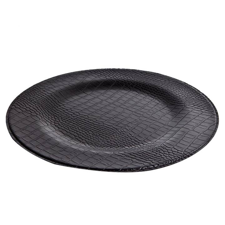 Signature Home Collection GmbH - Wholesale Placemat - Round crocodile black underplate with faux leather coaster3