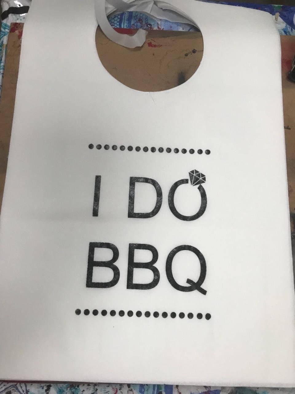 Party Bibs - Wholesale Disposable Napkin - Stock Party Bibs-I Do BBQ Diamond Design, Pack of 108