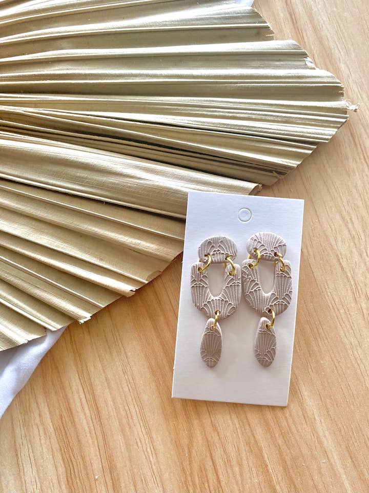 Dangle arch deco earrings for wholesale by Terra Made