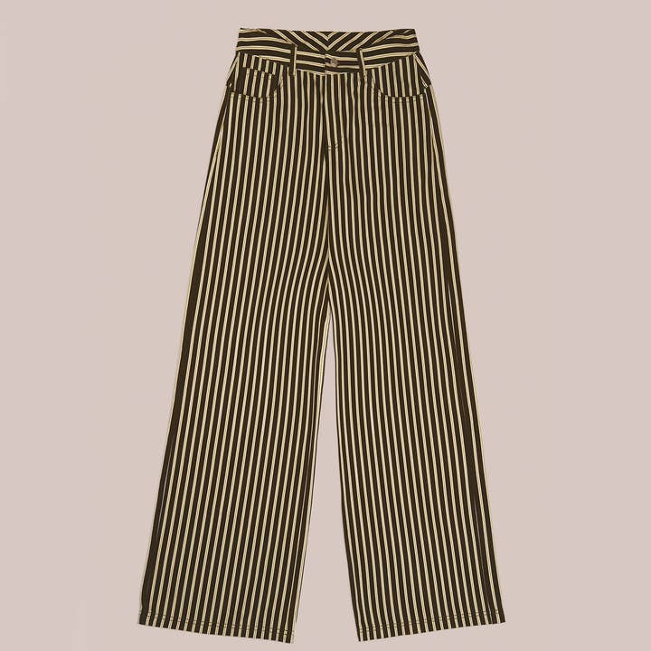 Pebble Striped Green Jeans para venta al por mayor de CARMEN SAYS