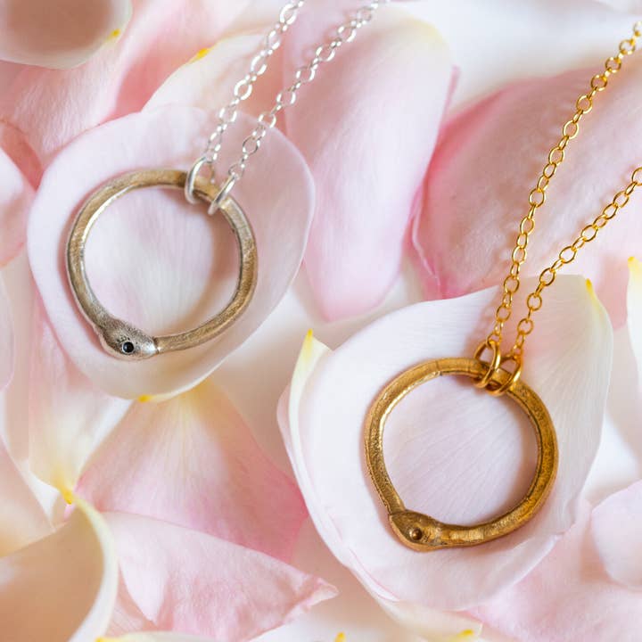 The Cyprus Cabinet - Wholesale Pendant/Charm Necklace - Ouroboros Snake Charm Necklace | Sterling Silver or Brass3