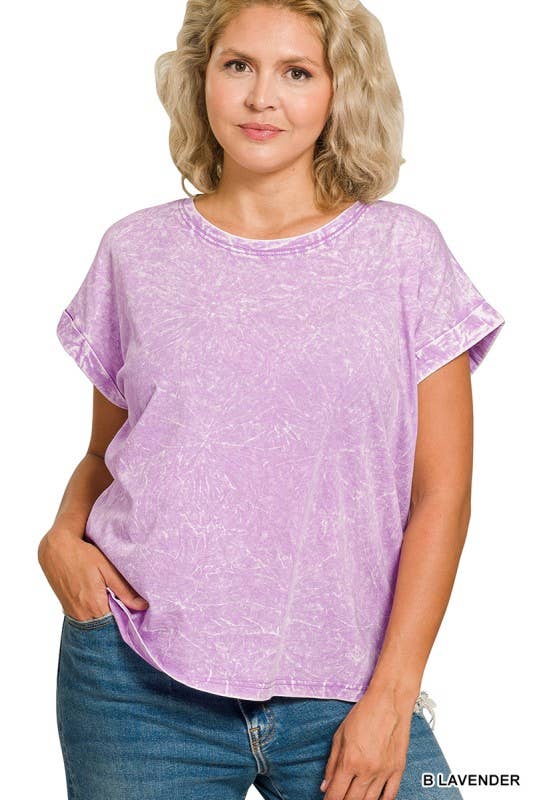 Vanilla Monkey - Vente Haut en maille – femme - T-shirt à manches courtes pliées, col rond, effet froissé Plus3