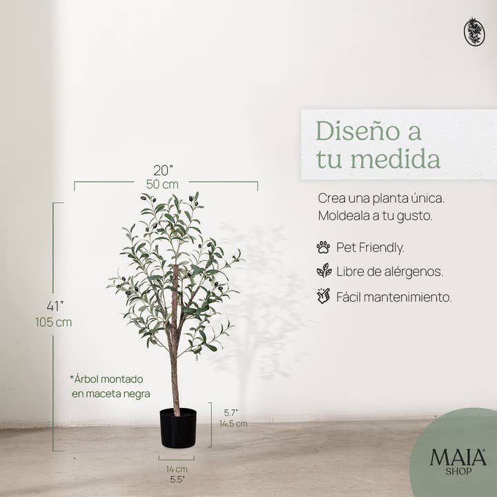 Maia Shop - Wholesale Artificial Plant - 3.5' Minimal Artificial Olive Tree