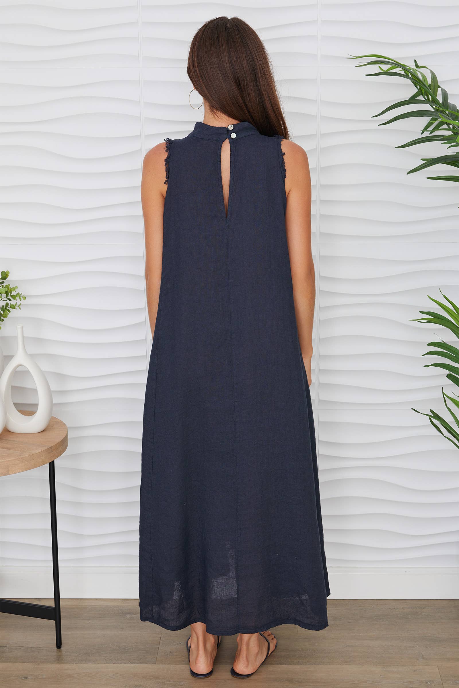 MILIO MILANO – wholesale Dress – Women's – LINEN MOCK NECK MAXI DRESS (155035/12279/154121-NO SEQUIN)6