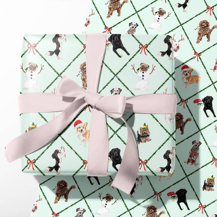 Carta regalo natalizia con cani per la vendita all'ingrosso da parte di The Scribblist