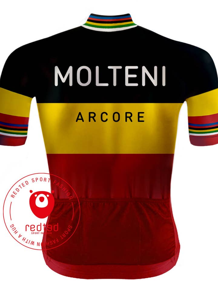 REDTED - Vendita all'ingrosso Maglia sportiva - Uomo - Maglia ciclismo retrò Maglia Campionessa Belga Molteni - REDTED1
