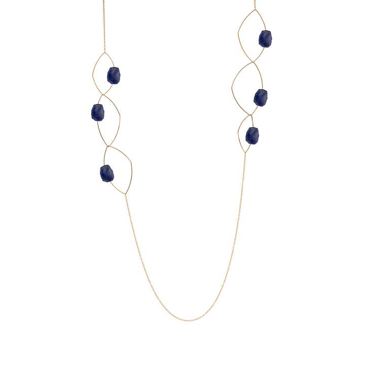 Long 'Morph It!' Necklace with Sliced Gemstones for wholesale by Melissa McArthur - Jewellery Made in London