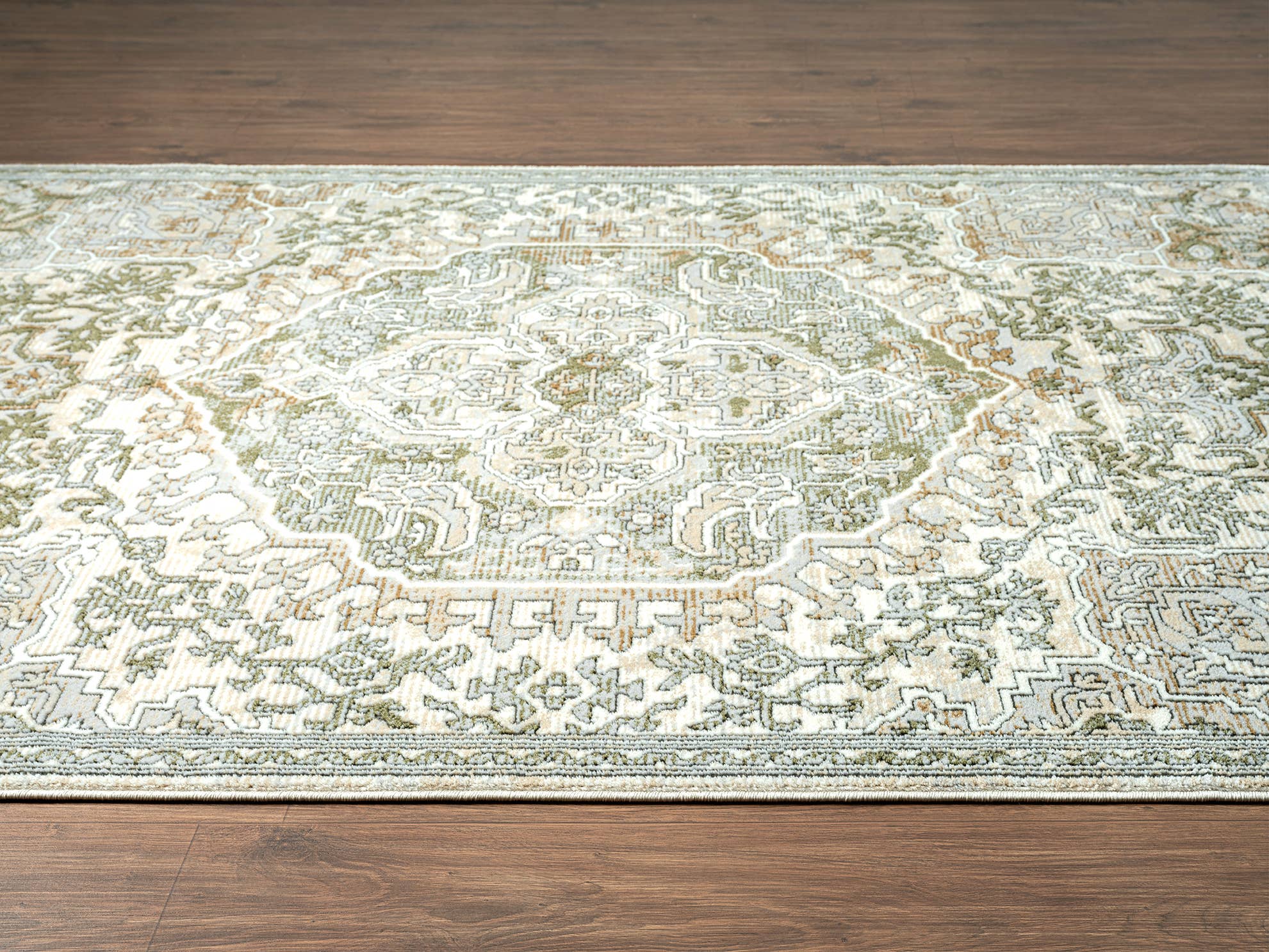 Abani Rugs - Wholesale Vloerkleed - Abani Savoy groen-beige vloerkleed met medaillonmotief3