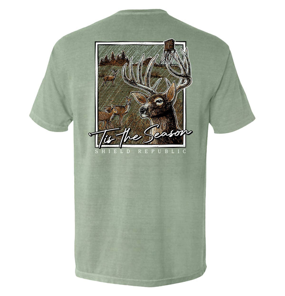 Shield Republic - Vente T-shirt sérigraphié – homme - C'est la saison des cerfs9
