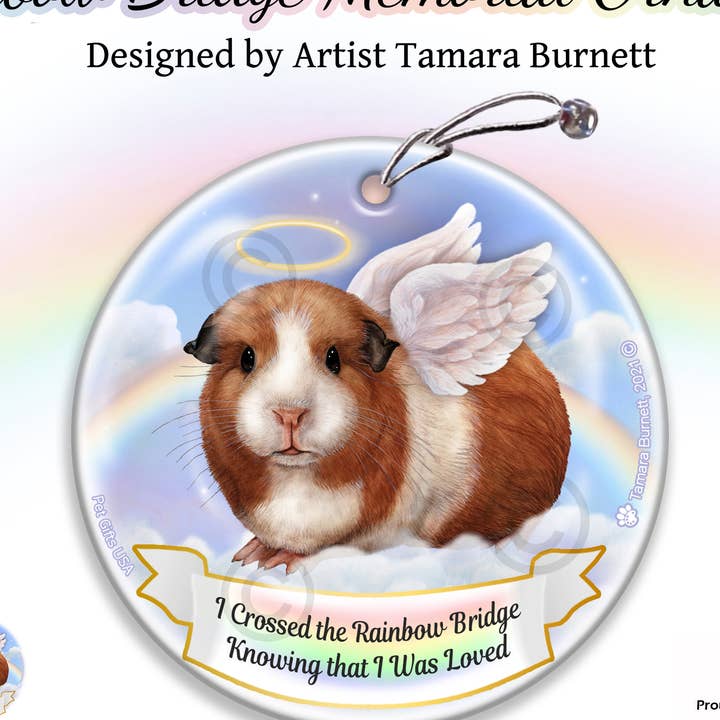 Pet Gifts USA, LLC - Wholesale Ornament - Guinea Pig American Rainbow Bridge Memorial Ornament0