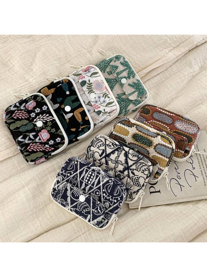 Cosbai - Mønstret Gobelin Lynlåspung for engroshandel hos Funkyrel® Atzbranding Limited