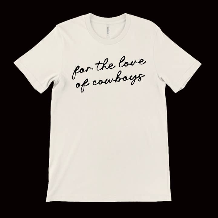 POUR L'AMOUR DES COWBOYS TEE NATUREL pour la vente par Rodeo Hippie