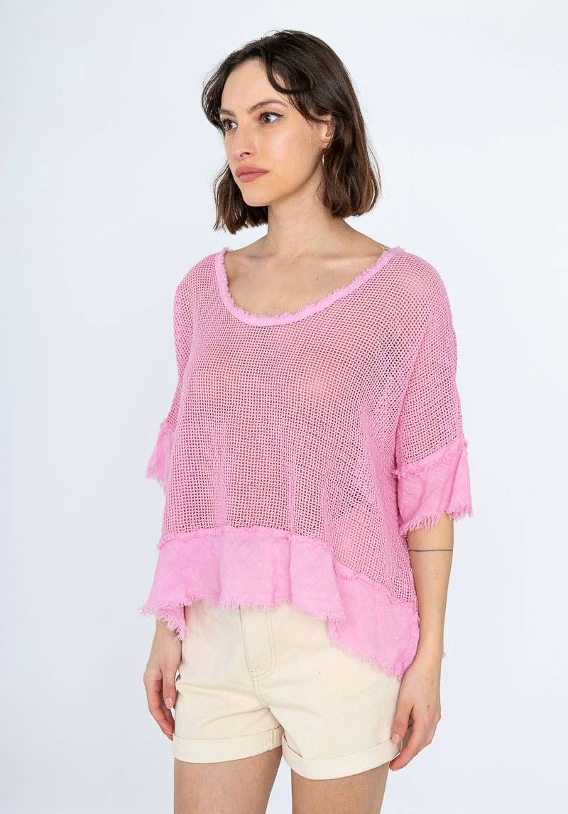 LINEN & COTTON HOUSE – Großhandel Bluse – Damen – TOP AUS BAUMWOLLSTRICK 23911 100 % BAUMWOLLE1