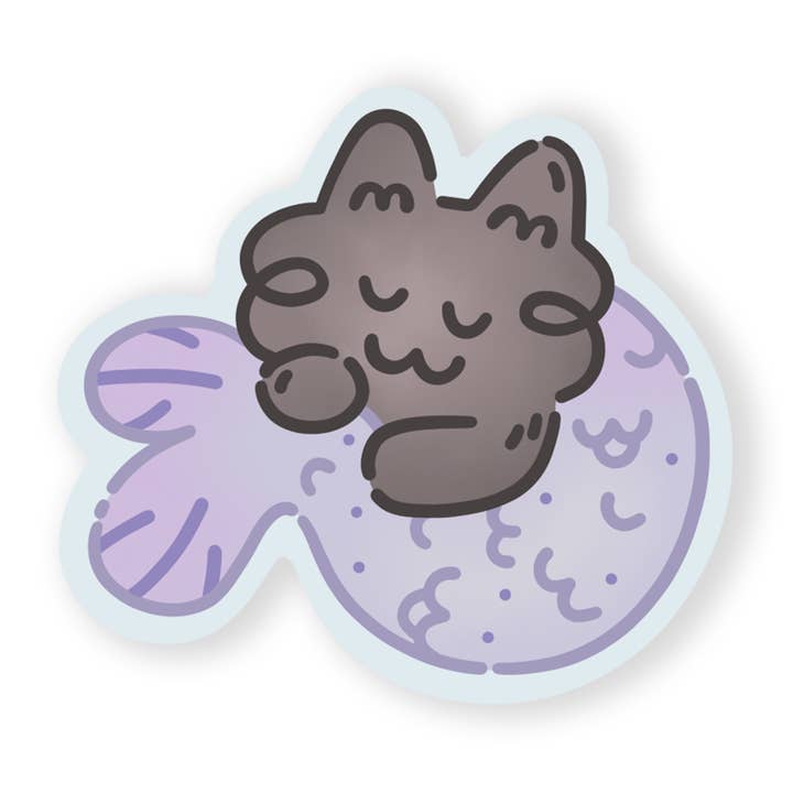 Cuddly MerCat Sticker for wholesale by The Stray Shop