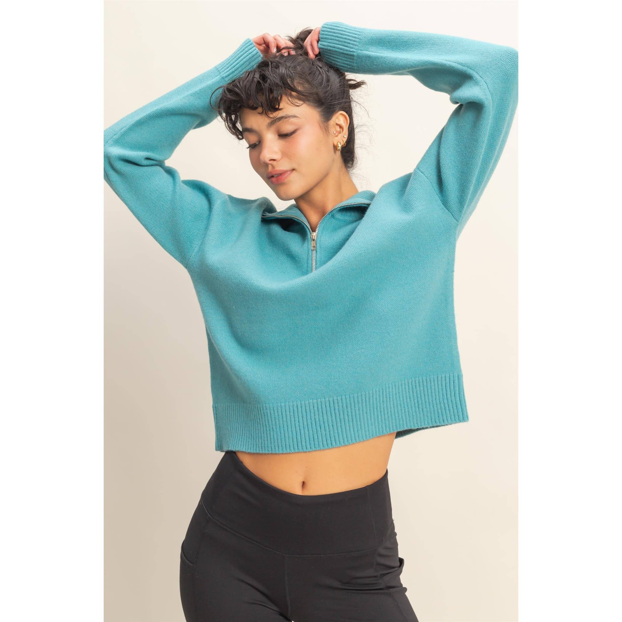 HYFVE - Vente Pull en maille – femme - Pull Classique à Demi-Zip13