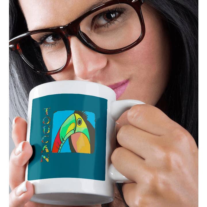 3dRose - Wholesale Coffee Mug - 3dRose, Artistic Toucan with Vertical TOUCAN Text, Mug9