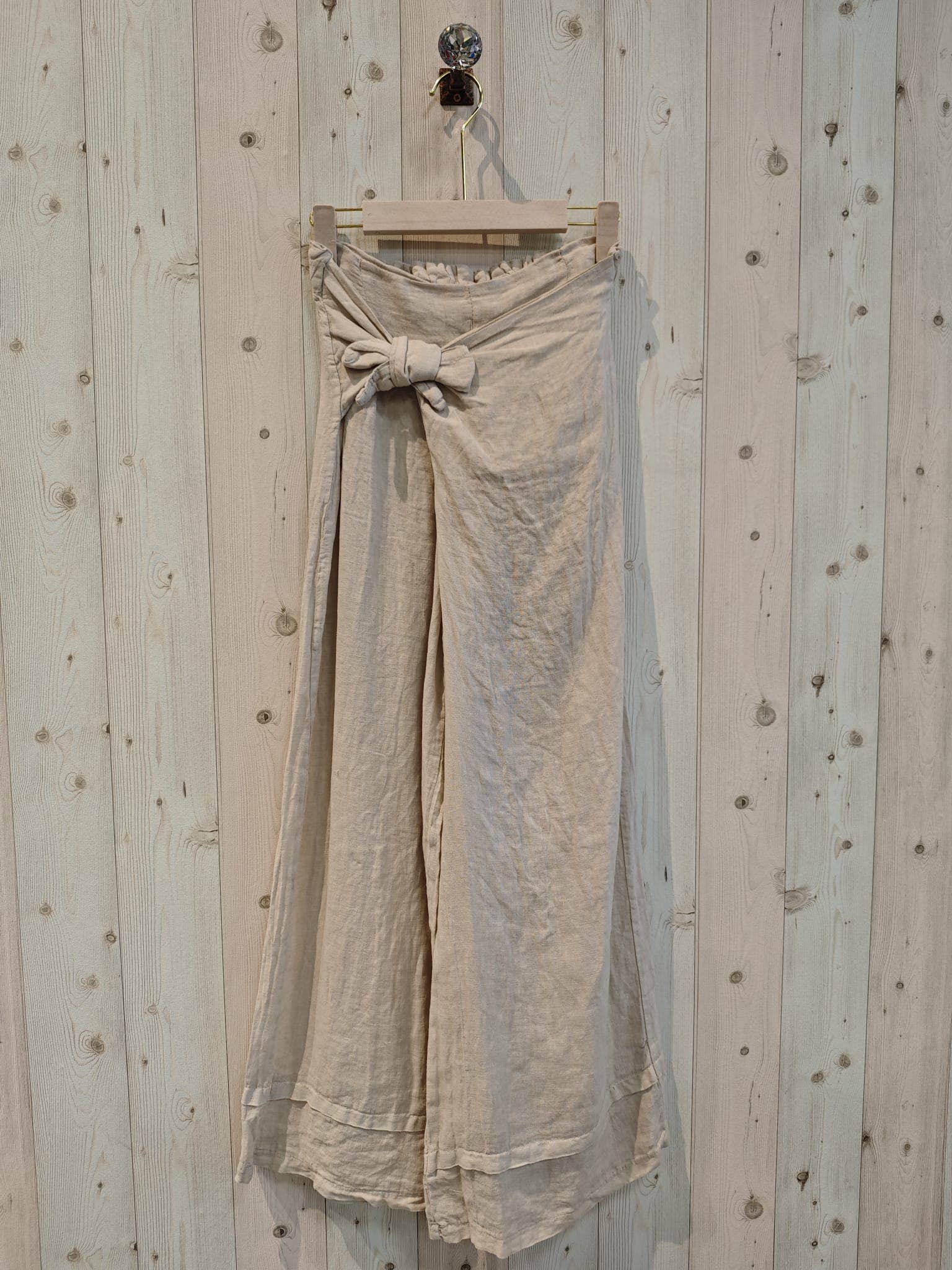 Linen & More - Vendita all'ingrosso Pantalone - Donna - Pantaloni con fusciacca in lino 100% REF 3018812