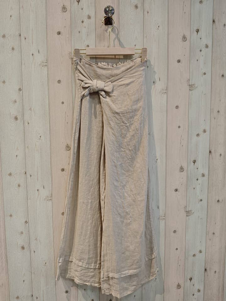Linen & More - Wholesale Pants - Women's - REF 30188 TROUSERS WITH LINEN TIE 100%3