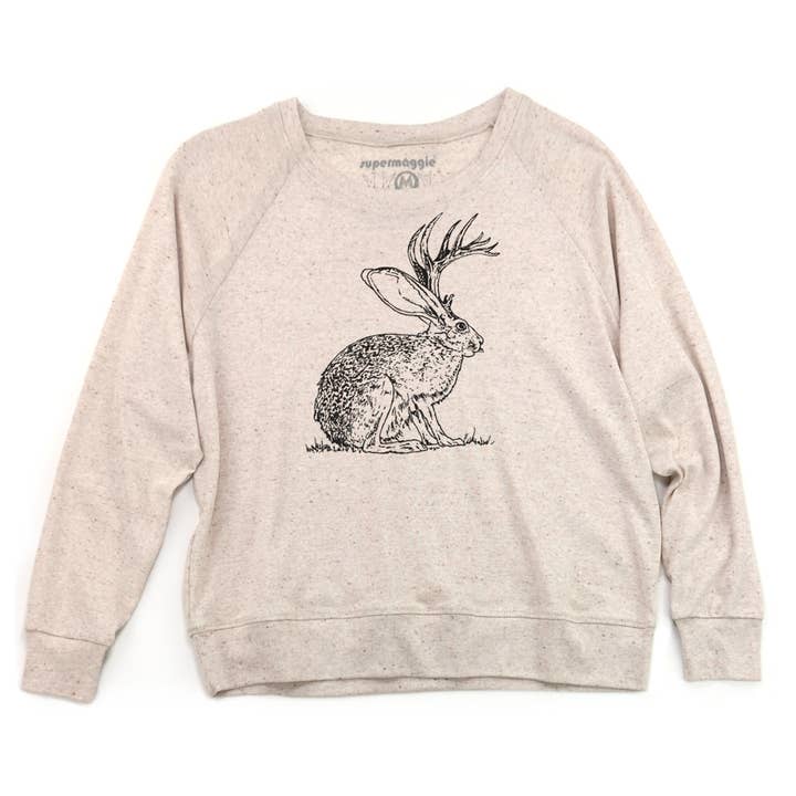 Supermaggie @ Faire - Wholesale Graphic Sweatshirt - Women's - Jackalope Pia Tri Blend Pullover1