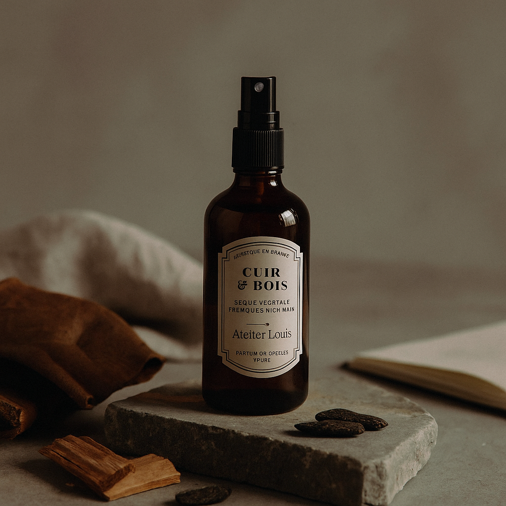 Atelier Louis – Großhandel Raum- & Wäschespray – Leather and Wood natürlicher Raumduft1