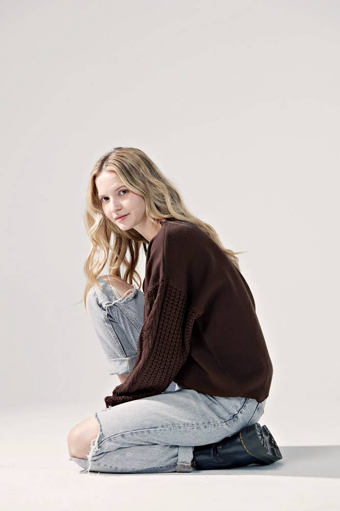 noflik – wholesale Knitted jumper – Women′s – INT1031 Cable Slve Sweater- 6pcs Pack $5.75/unit (72%OFF)20