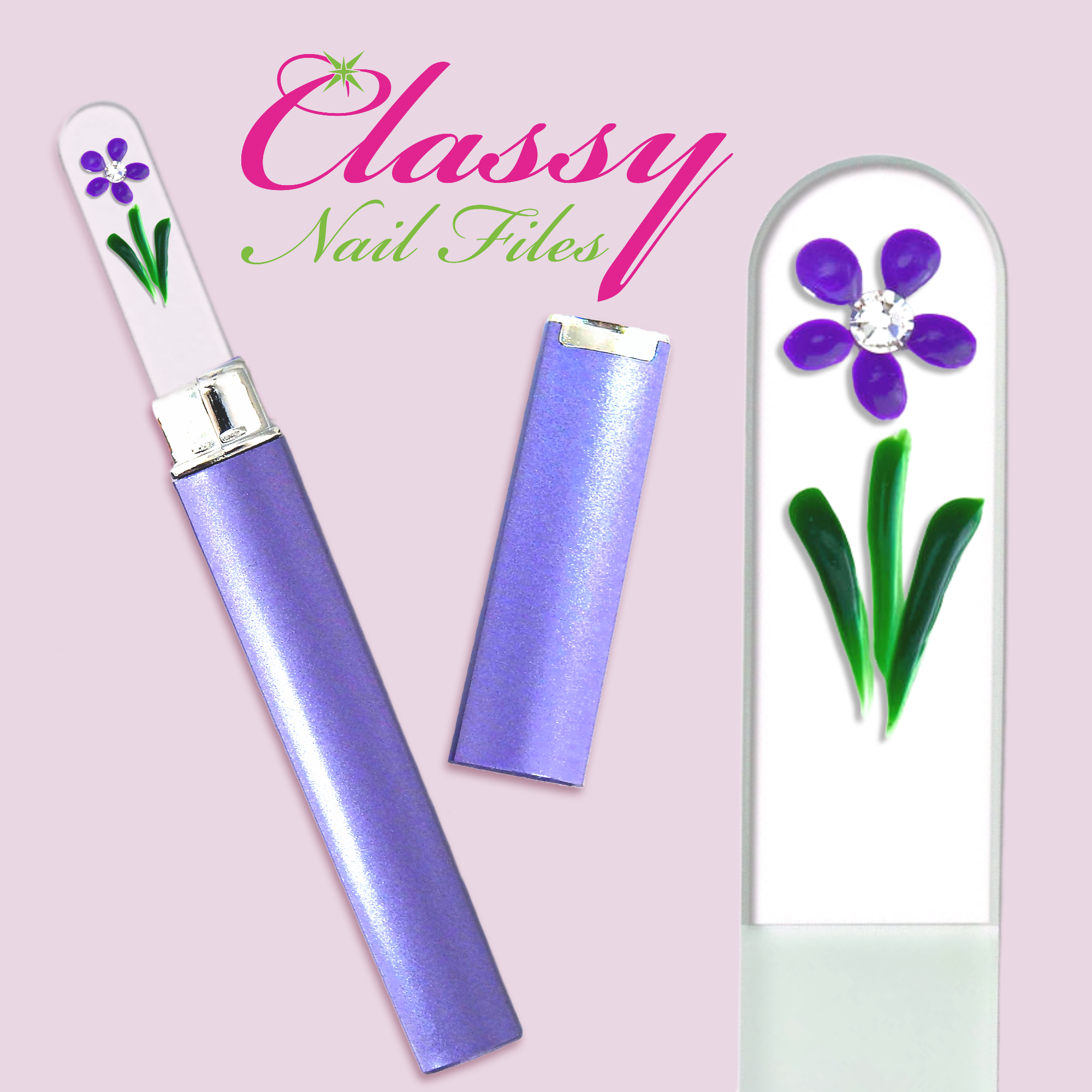 Classy Nail Files - Wholesale Nail File - Nail File Acrylic Protective Color Case Small & Medium Sizes13