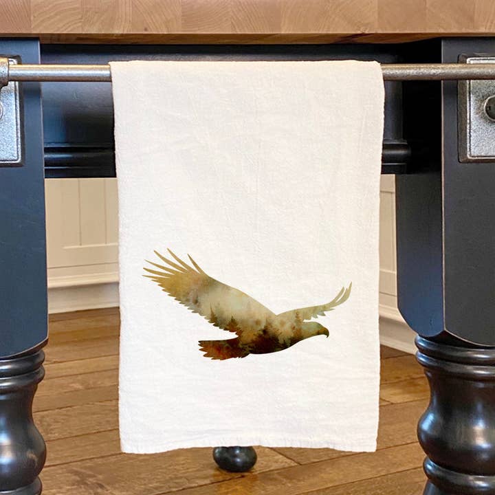 Watercolor Eagle - Cotton Tea Towel for wholesale by North & Pine