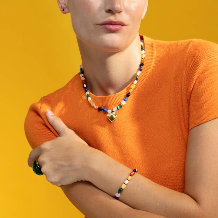 Luxenter - Wholesale Beaded Bracelet - Pulsera con Multicolor Piedra Natural acabado oro 18k - Ilisen5