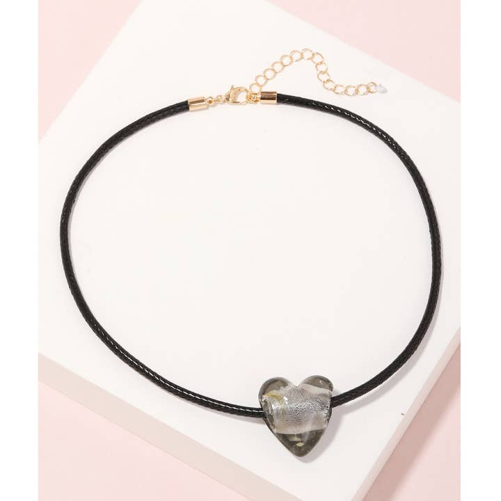 Harpiks hjerte vedhæng tråd halskæde for engroshandel hos Anarchy Street