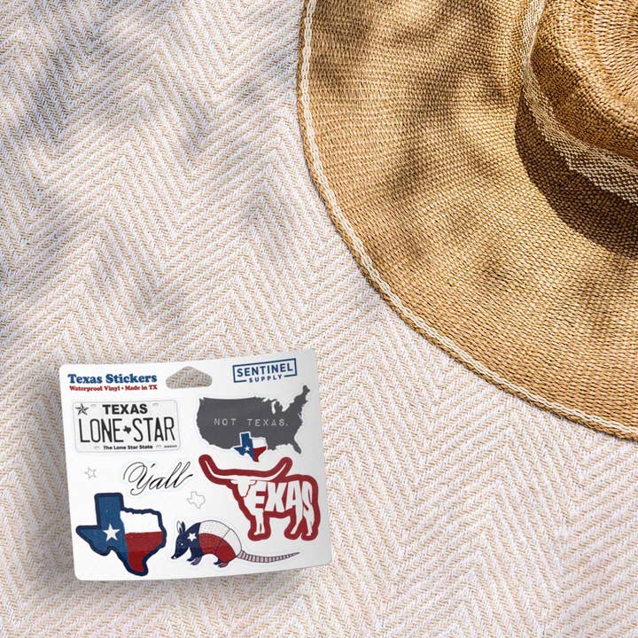 Sentinel Supply - Vente Autocollant - Feuille d'autocollants Texas - Ensemble de 6 autocollants drapeau TX avec crochet4
