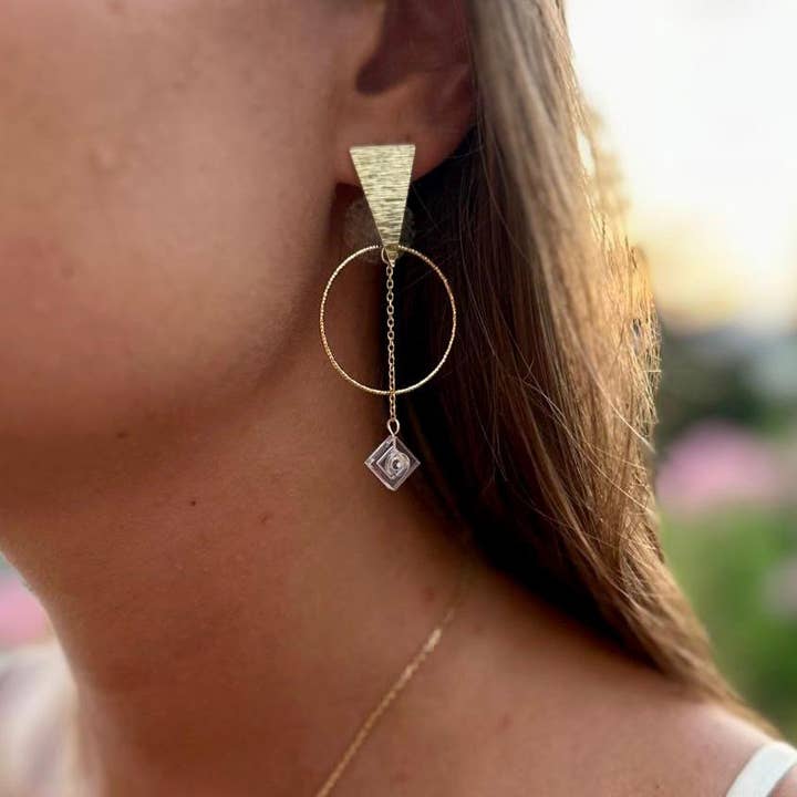Brique d'Oreille - Venta al por mayor Pendientes colgantes - Pendientes étnicos dorados - Las Viajeras