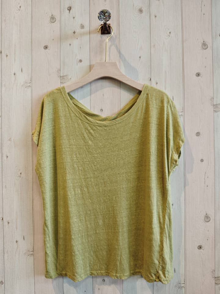 Linen & More - Wholesale T-Shirt - Women's - REF 2296 BASIC U-NECK T-SHIRT 100% LINEN13