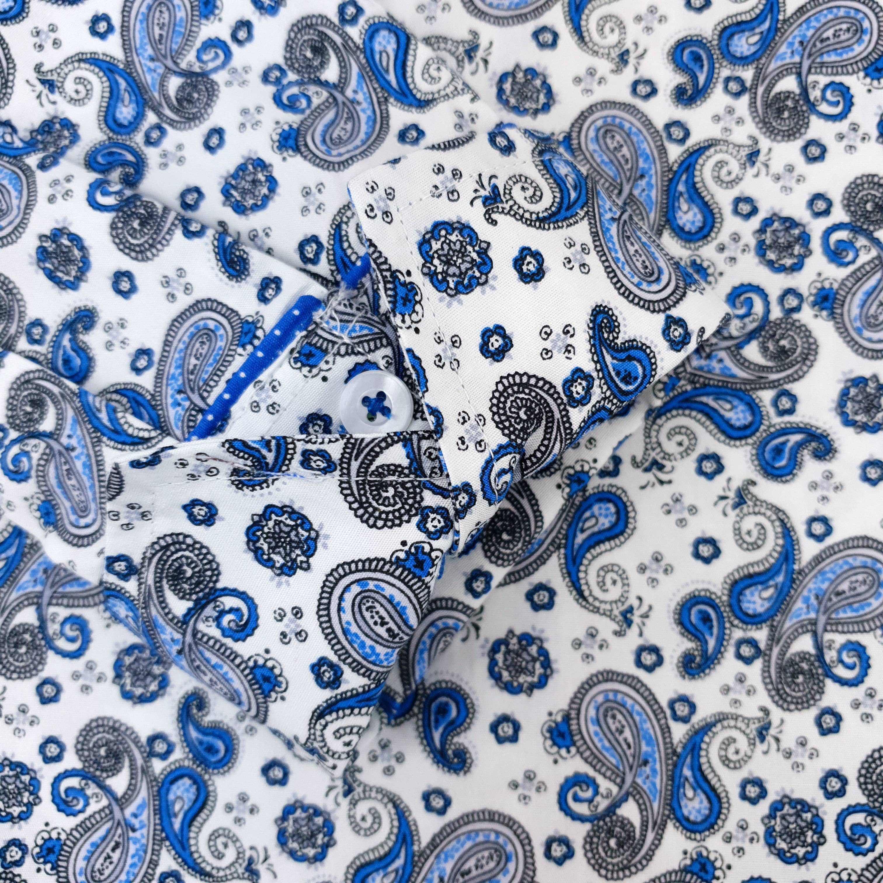 Salamander Shirts Ltd - Vente Chemise – femme - Chemise femme à manches longues bleu roi à motif cachemire6