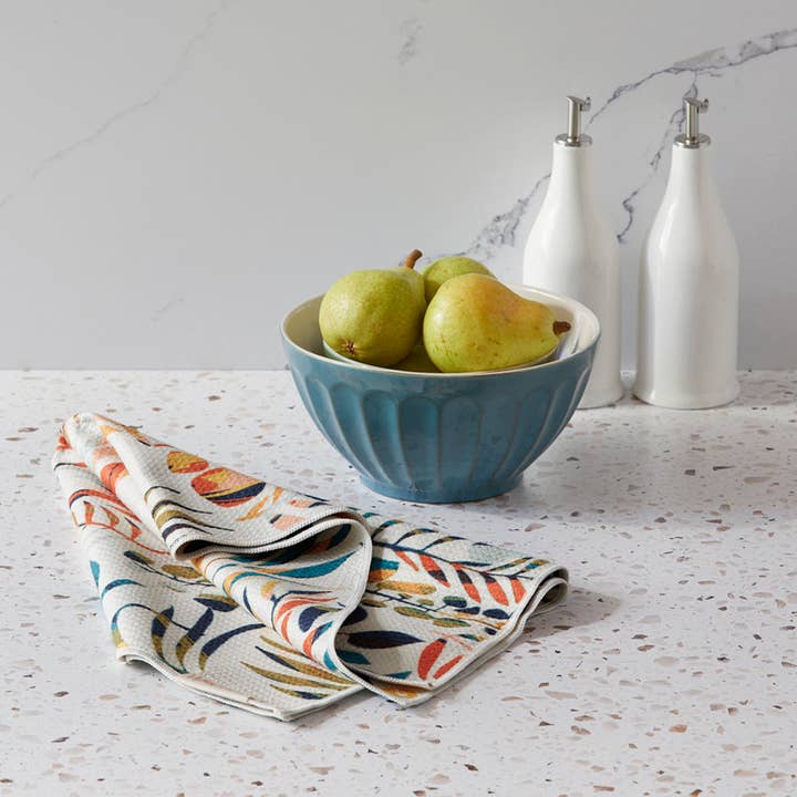 WerkShoppe – wholesale Tea towel – Colorful Leaves Microfiber Kitchen Towel1