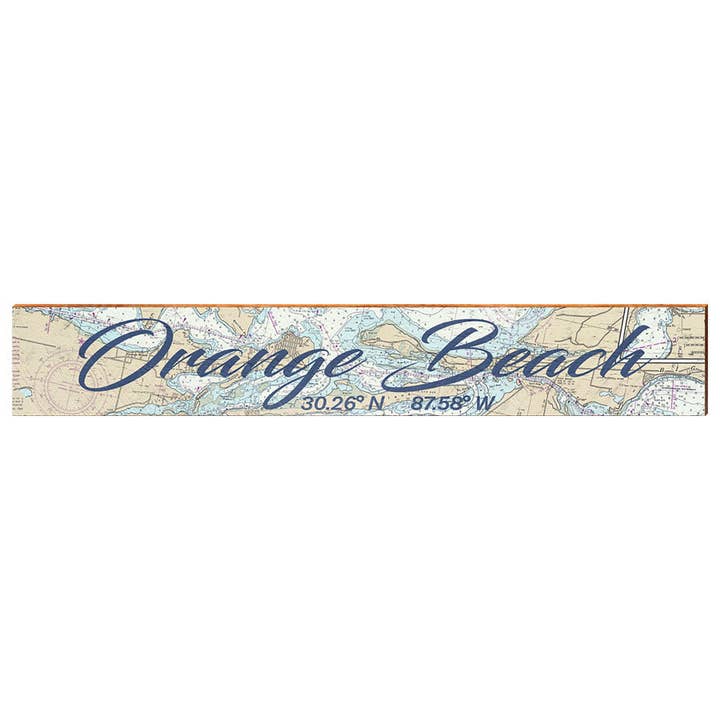 Orange Beach NOAA Chart Map | Wall Art Print on Real Wood for wholesale by Mill Wood Art