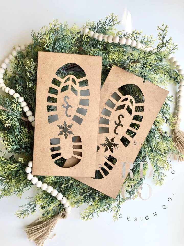 Ensemble de pochoirs pour bottes de Noël pour la vente par Maisy's Market