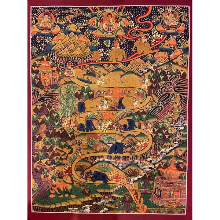 Way To Heaven Thangka for wholesale by Art Of Tibet