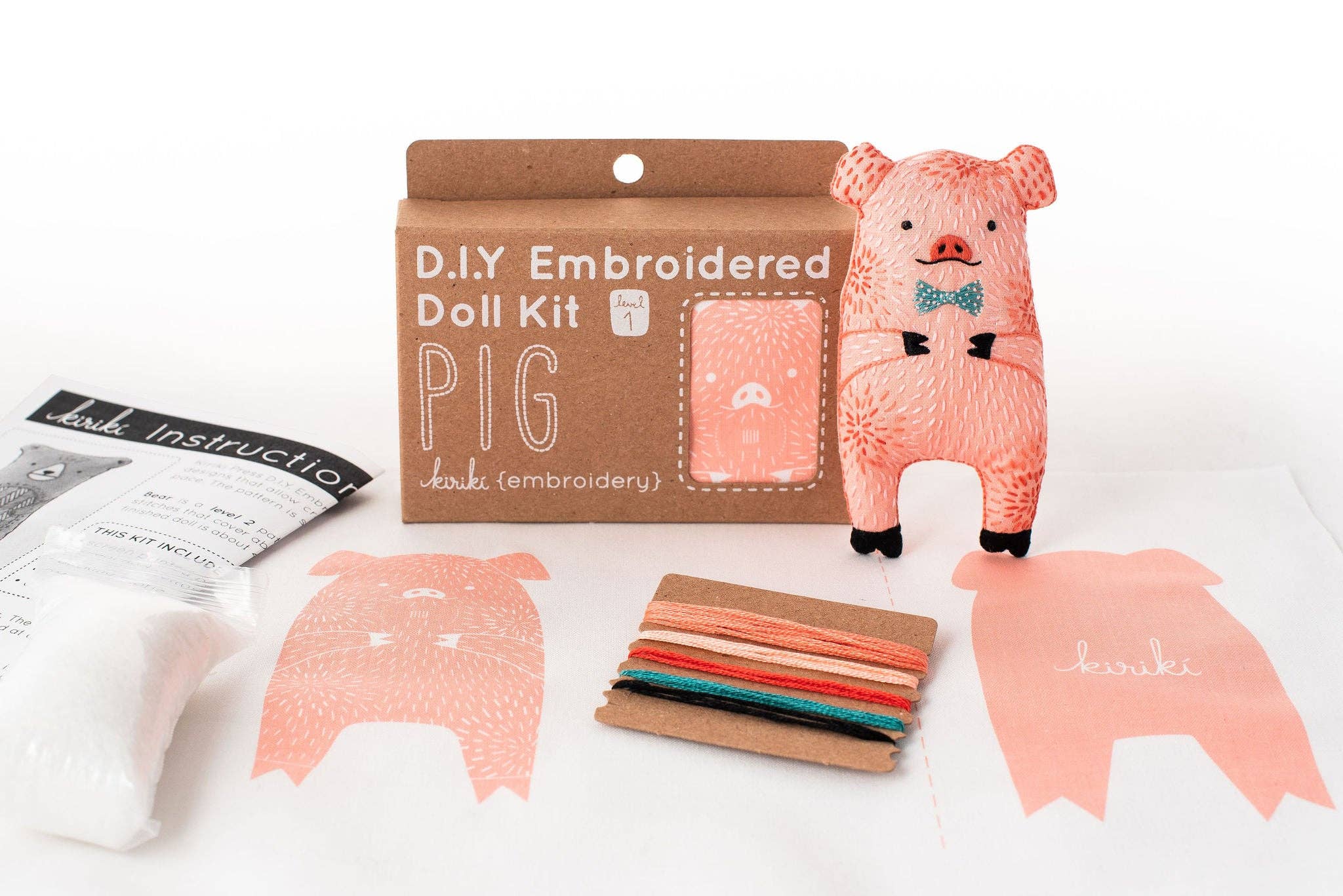 Kiriki Press - Wholesale Embroidery/Cross Stitch Supplies - Pig - Embroidery Kit2
