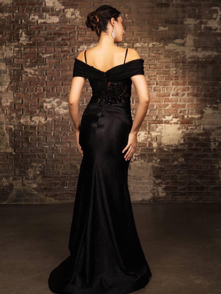 LA Merchandise - Wholesale Gown - Women's - Wholesale Mother Of The Groom Dress Off The Shoulder Sequin Gown By LA2151