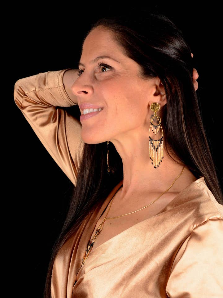 Galilya Cleo Ebene øreringe - Talisman smykke for engroshandel hos Valdyria