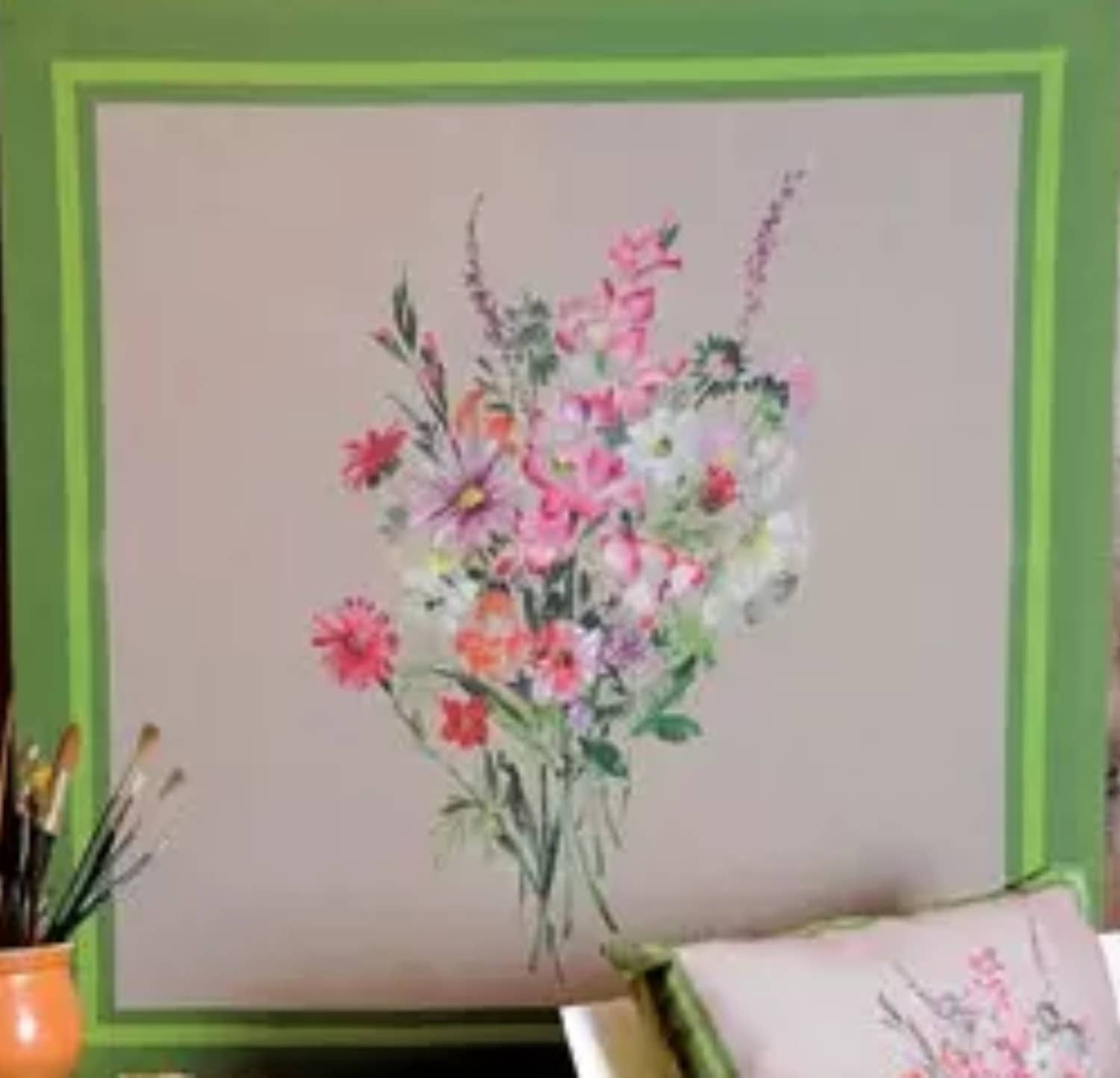 La Maisonnette - Wholesale Tablecloth - French Tablecloth Fleur le Bouquet or Fleur in Vase1