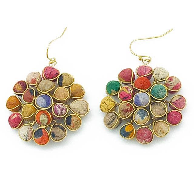 Anju Jewelry - Wholesale Dangle Earrings - Aasha Kantha Handcrafted Beaded Circle Earrings