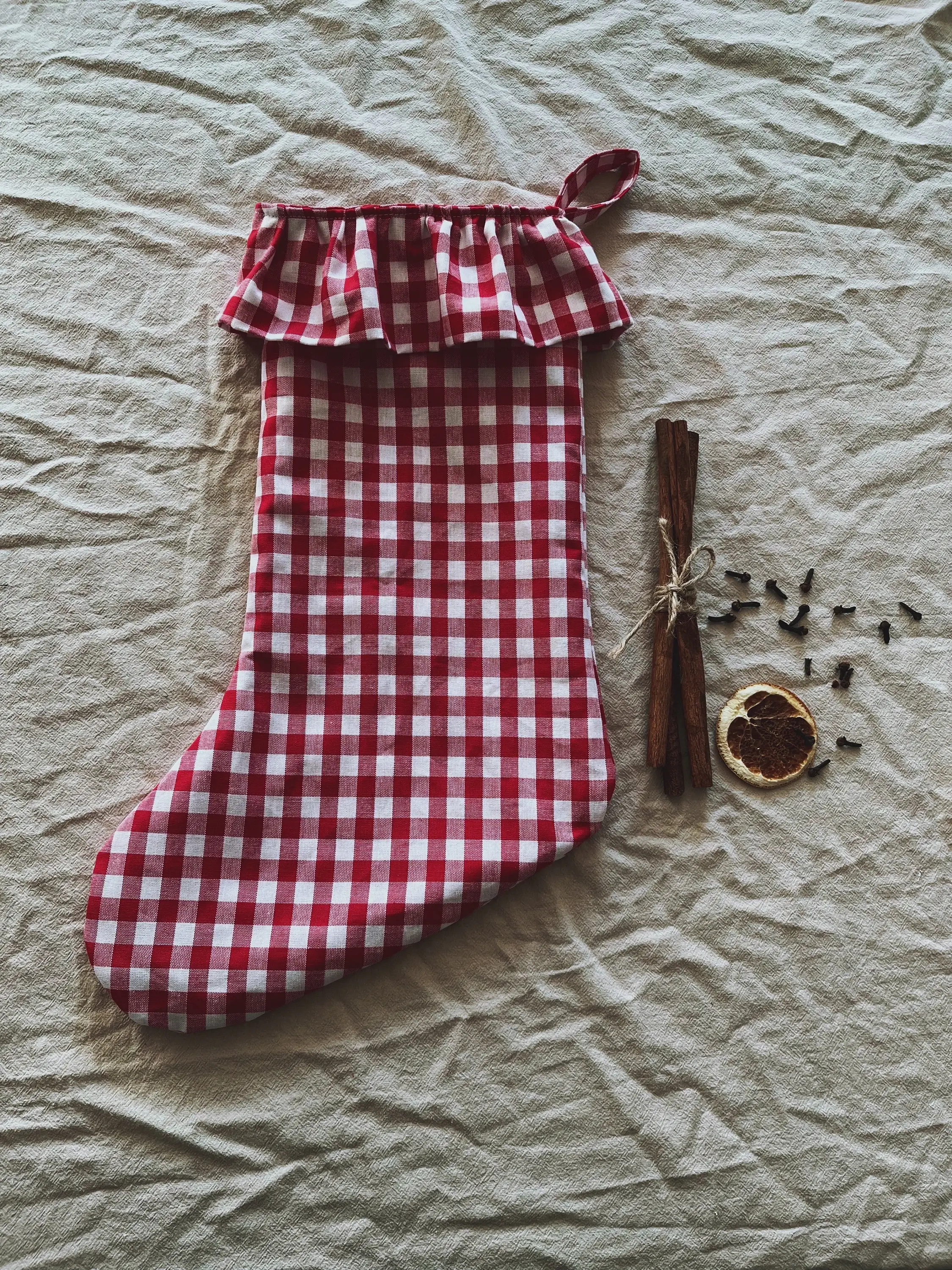 Walker Home – wholesale Holiday Stocking – Christmas Stocking - Festive Red Gingham 4