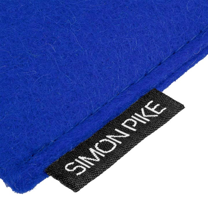 Simon Pike - Vente Étui portefeuille pour téléphone – unisexe - Étui pour téléphone portable « Boston » en feutre de laine bleu4