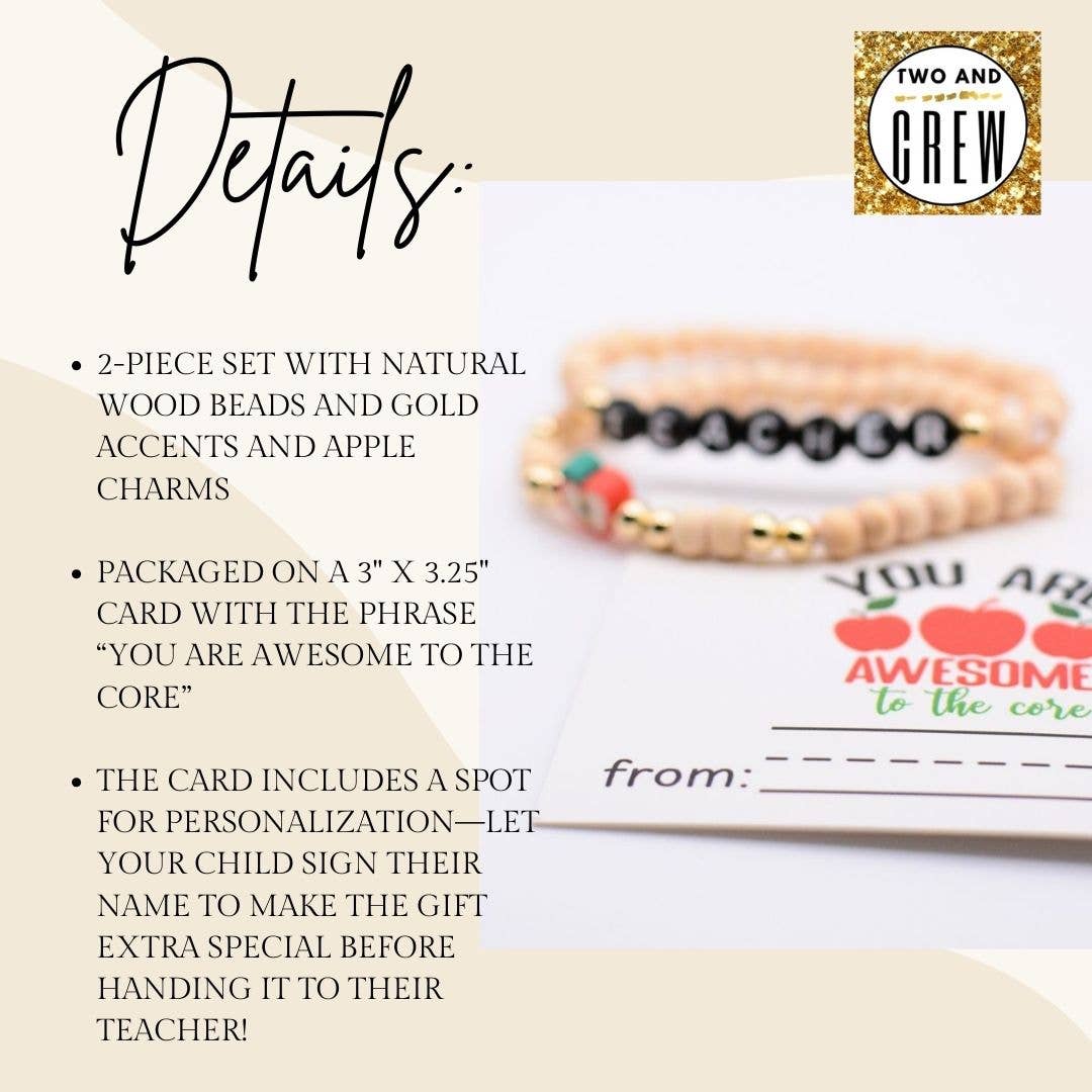 Two and Crew - Faith Based Jewelry & Gifts - Wholesale Beaded Bracelet - Teacher Bracelet Gift Set – Personalized Thank you Card1