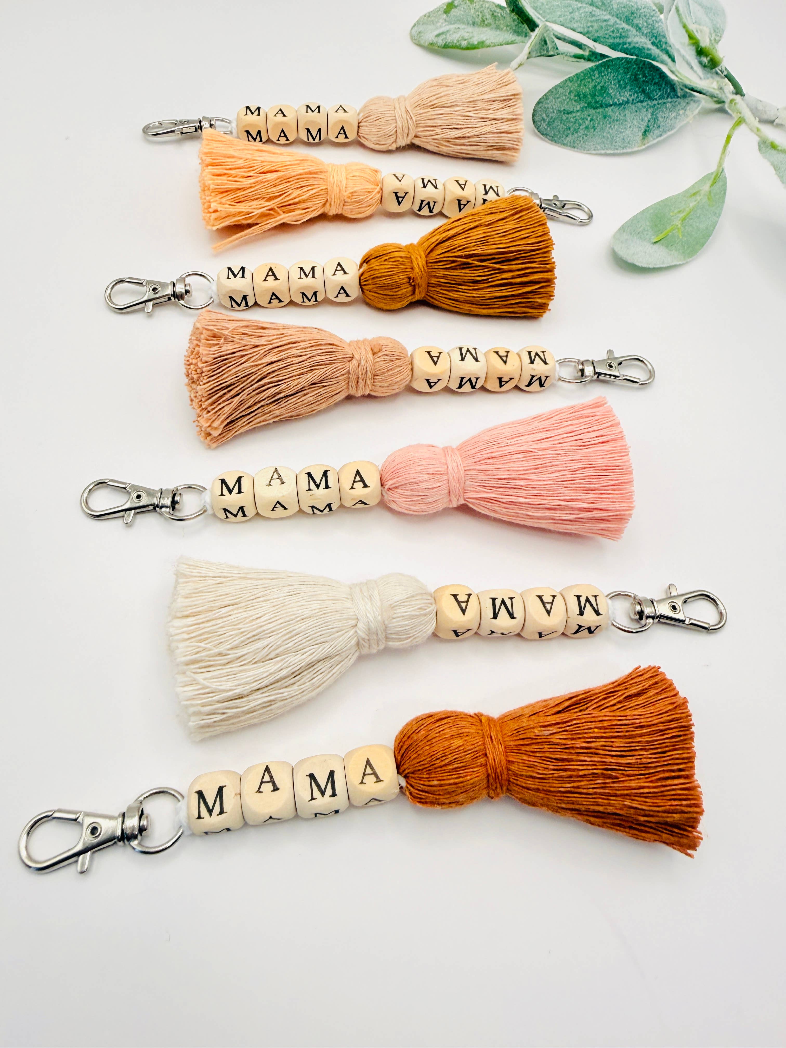 MarissaDDesigns - Wholesale Keychain - Women's - Macrame Mama Tassel Keychain | Handmade Boho Keychain | Mama13