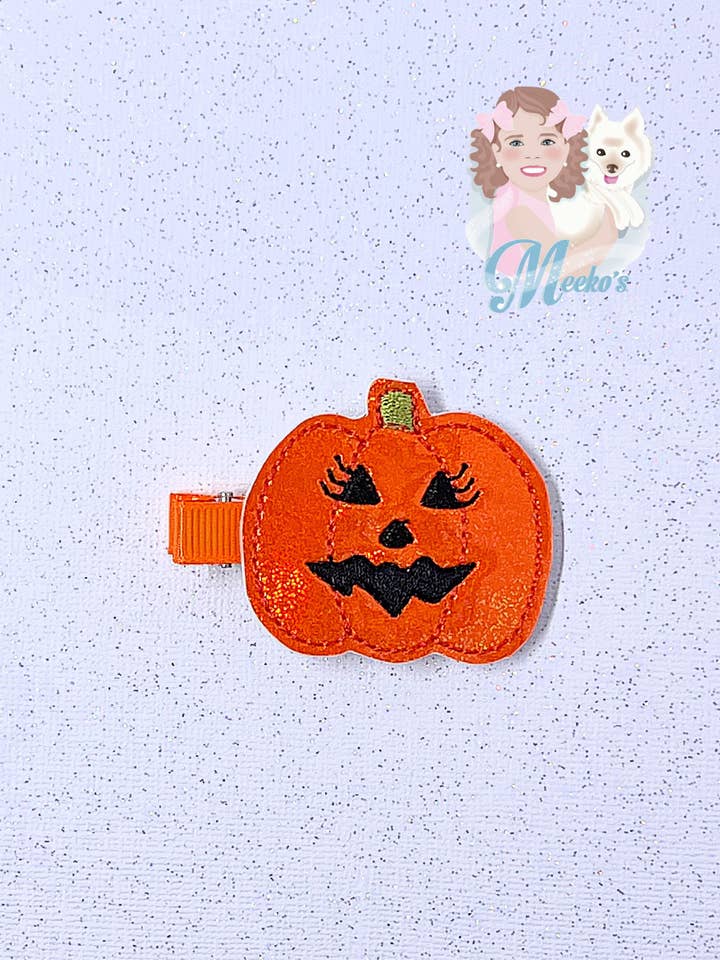 Fermagli per capelli Pumpkin Jack-O-Lantern per bambine per la vendita all'ingrosso da parte di Meeko’s Must Haves