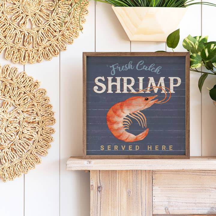 Kendrick Home - Wholesale Sign - Fresh Catch Shrimp Blue1